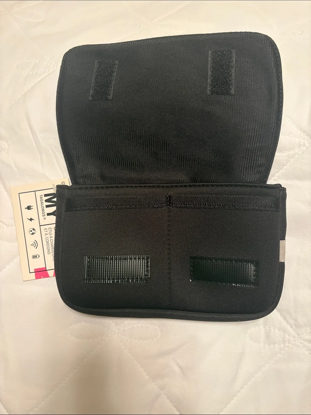 MYTAGALONGS Black Cable Organizer Pouch with Connector Icons